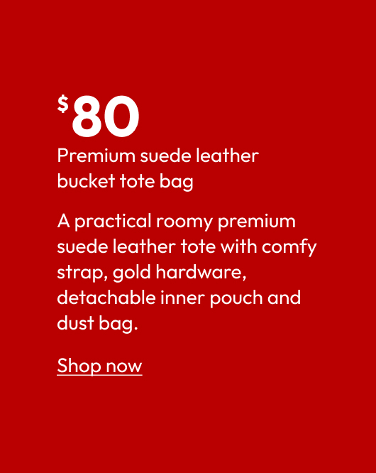 Premium suede leather bucket tote bag