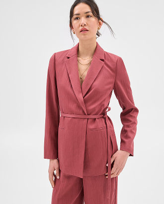 Fluid tie front blazer