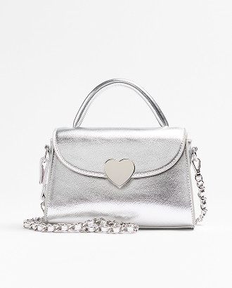 Silver heart buckle bag