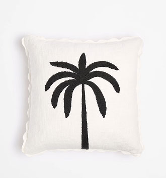 Havanna palm tree embroidered cushion
