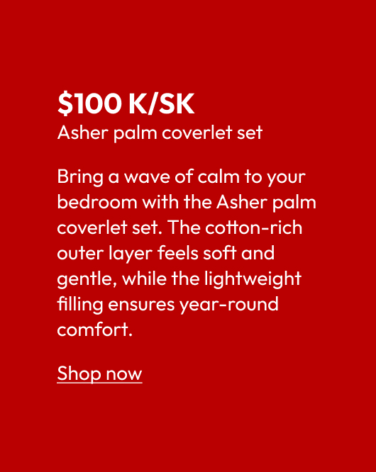 Asher Palm Coverlet Set