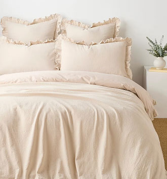 Kiara Australian Cotton ruffle quilt cover set