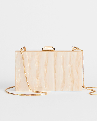 Acrylic clutch bag mink ripple