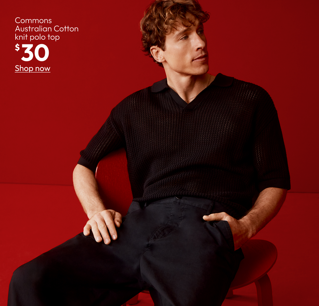 Commons Australian Cotton knit polo top