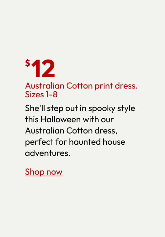 Australian Cotton print dress. Sizes 1-8