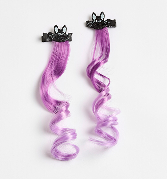 Halloween bat faux hair clips 2 pack
