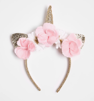 Sparkle unicorn flowers headband