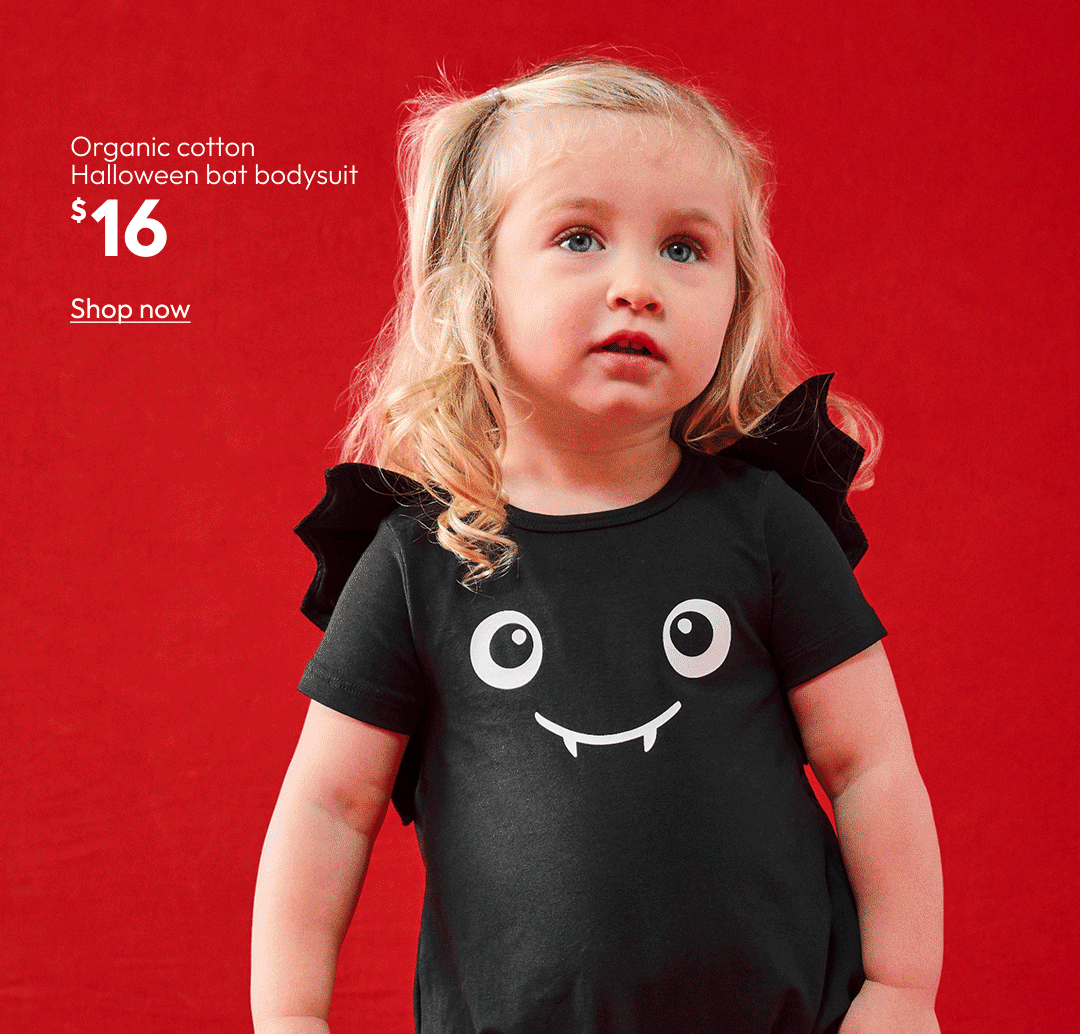 Organic cotton Halloween bat bodysuit