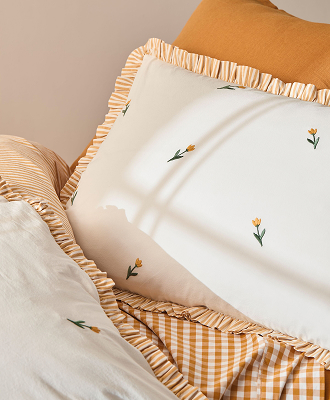 Australian Cotton embroidered ruffle SB QCS