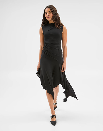 Drape Hanky Hem Midi Dress - Lily Loves