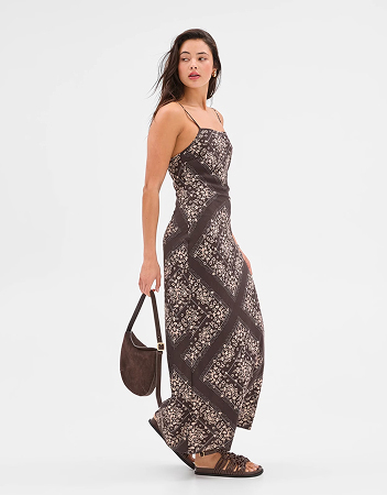 Scarf Print Midi Dress - Lily Loves