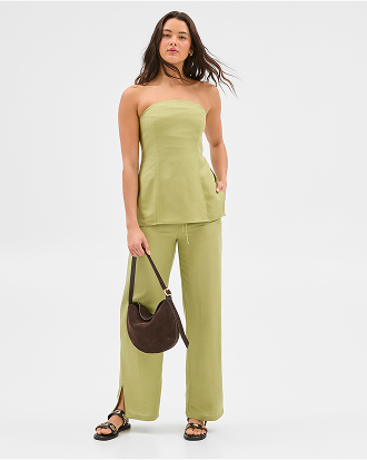Lily Loves European linen blend strapless tunic top*