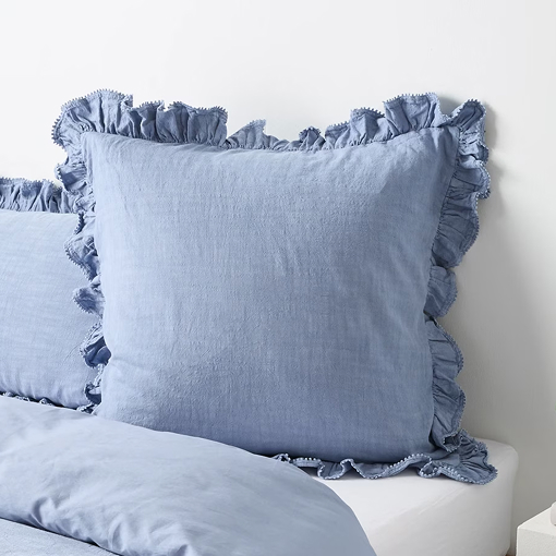 Kiara Australian Cotton textured ruffle European pillowcase