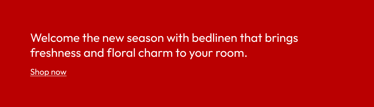Welcome the new season with bedlinen that brings freshness and floral charm to your room.