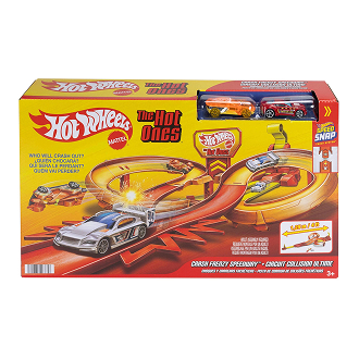 Hot Wheels Hot Ones Crash Speedway Frenzy Track Set