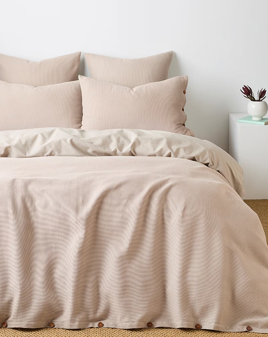 Nico waffle Australian Cotton quilt cover set