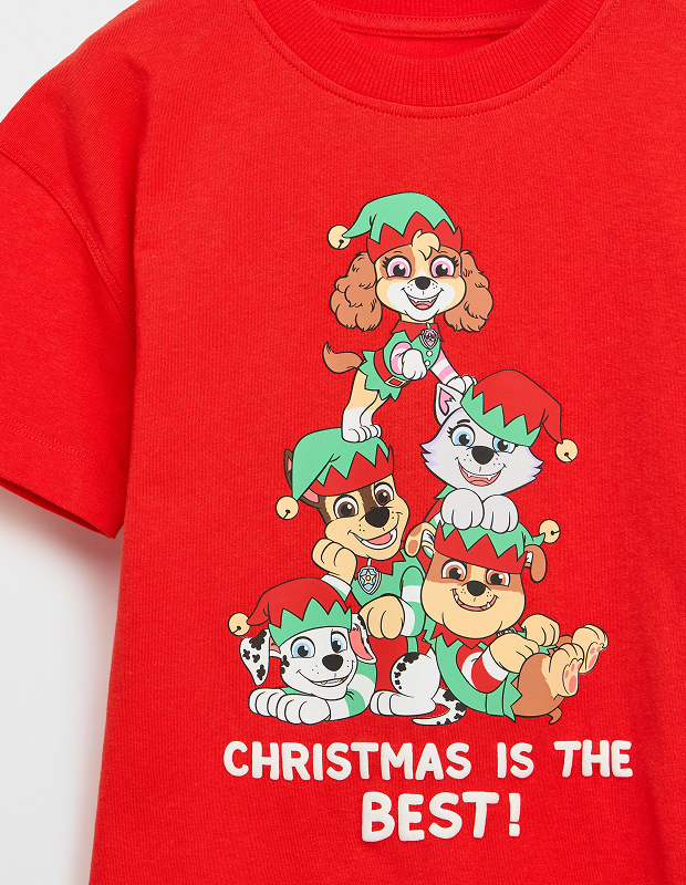 PAW Patrol Australian Cotton Christmas oversize tee. Sizes 1-6