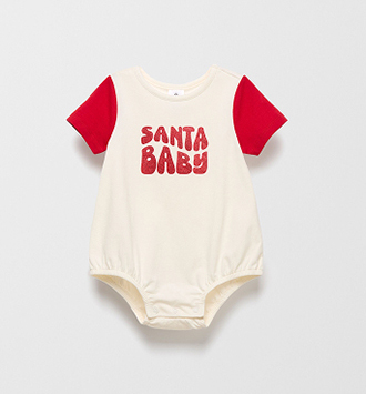 Organic cotton Christmas Santa print bodysuit