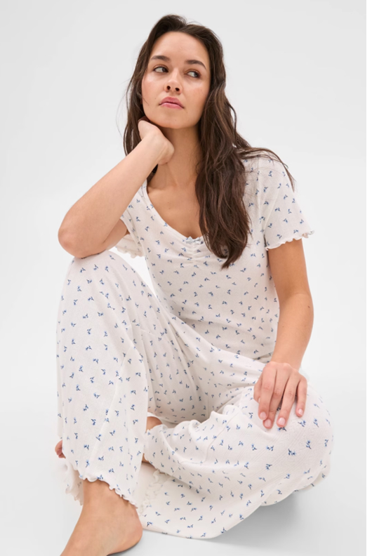 Womens Australian Cotton Pointelle Sleep Pants