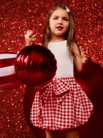 Bubble hem bow skirt. Sizes 1-7