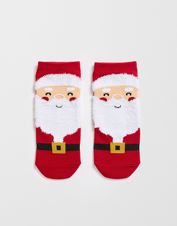 Australian Cotton Blend Womens Christmas Ankle Socks - Santa