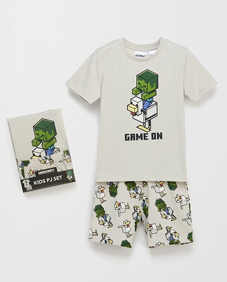 Minecraft Australian Cotton PJ set gift pack. Sizes 4-8