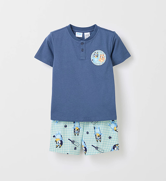 Bluey henley short pyjama set. Sizes 1-7