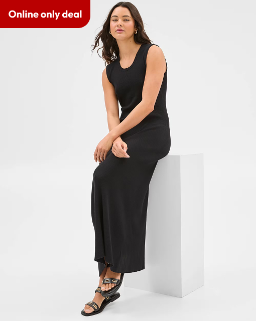 Lily Loves stitch detail knit maxi dress