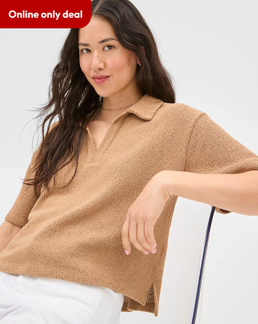Australian Cotton blend textured polo