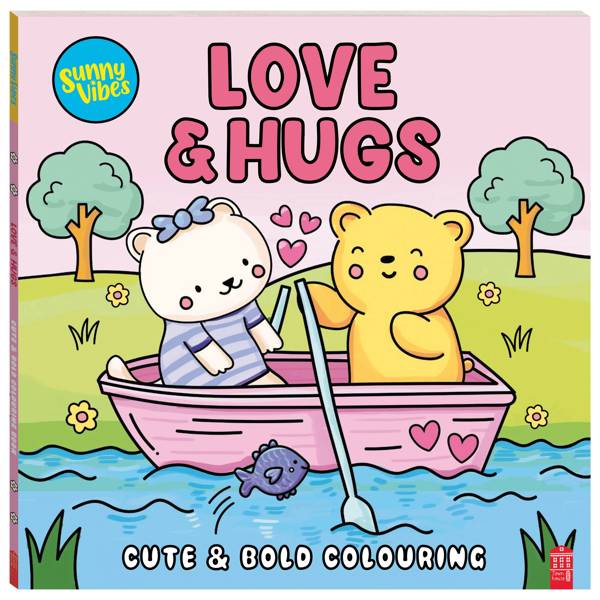 Sunny Vibes Love and Hugs Cute and Bold Colouring Book