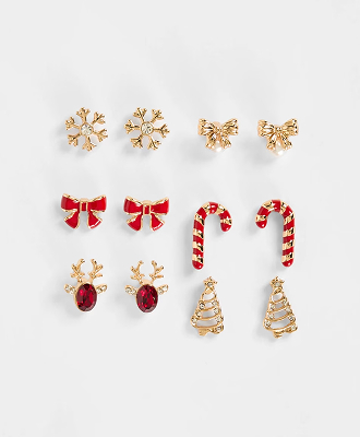 Christmas 6 pack novelty earrings