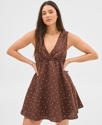Lily Loves European Linen blend mini dress