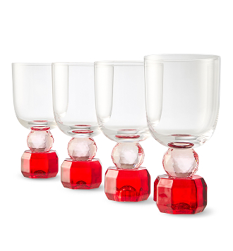 4 pack jewel stem glasses