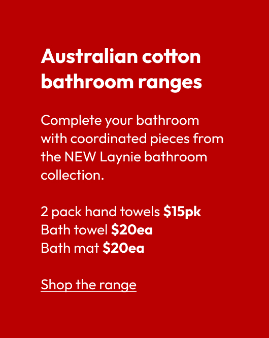 Australian cotton bathroom ranges
