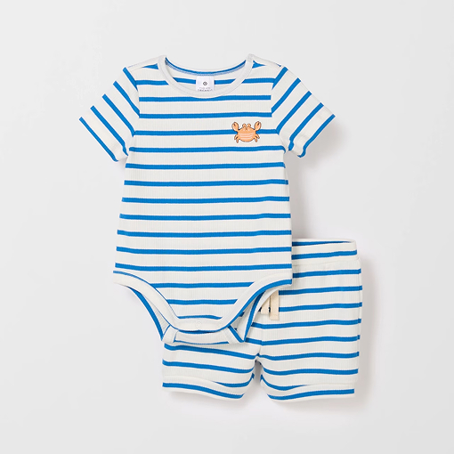 Organic Cotton baby bodysuit & shorts 2 piece set