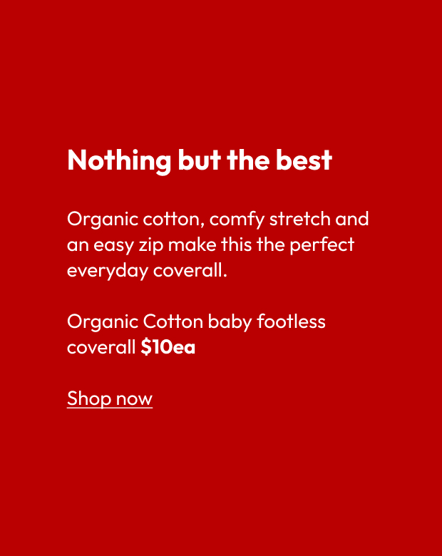 Organic Cotton baby footless coverall $10ea