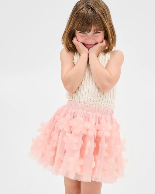 Embellished tulle skirt