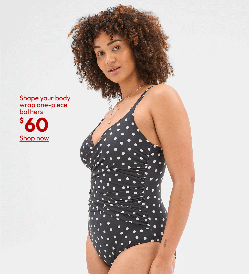 Shape your body wrap one-piece bathers