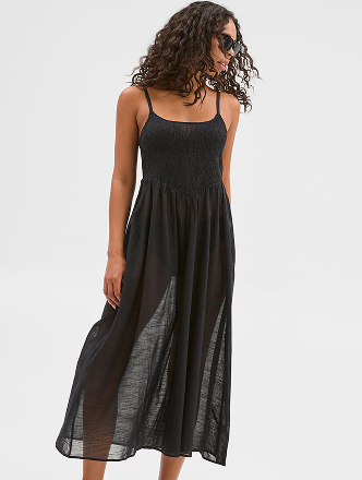 Resort shirred midi dress