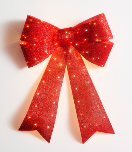 Battery operated LED light up door bow