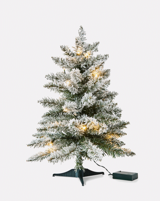 60cm (2ft) Light up mini green flocked Christmas tree $10