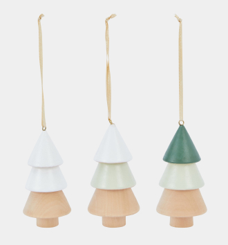 Wooden tree decoration, assorted