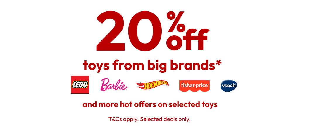 20% off toys from brands