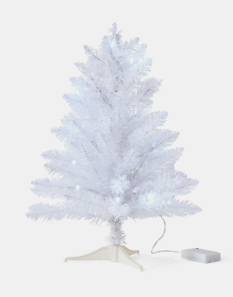 Anko 60cm (2ft) Light up mini white Christmas tree