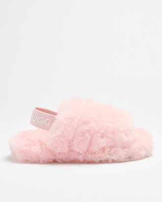 Girls youth sheepskin bandage slipper scuff