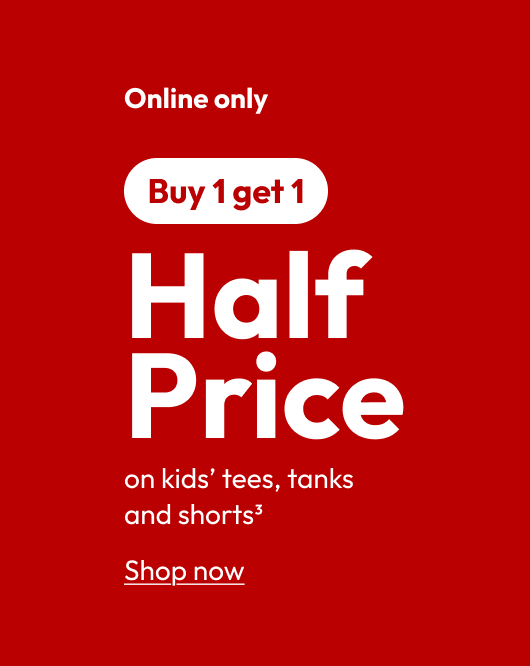 Half Price on tees,tank and shorts