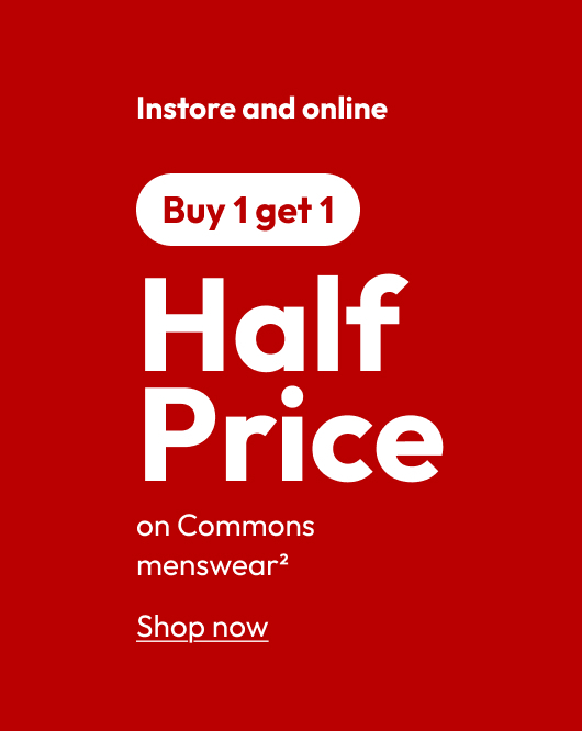 Half Price on Commons menswear