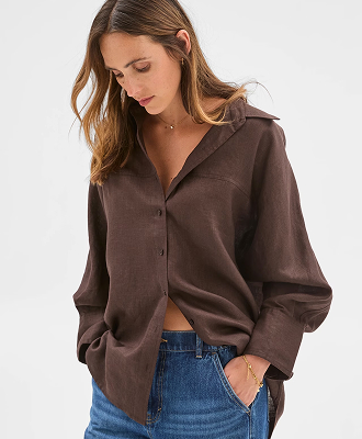 European linen long sleeve shirt