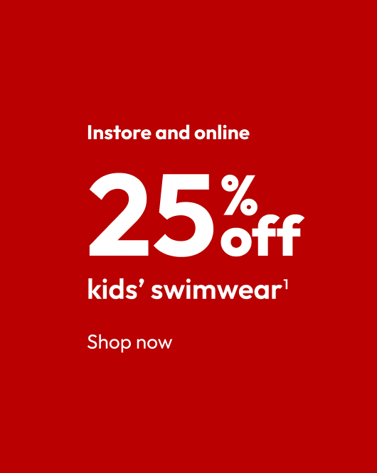 25% off kids' swimwear