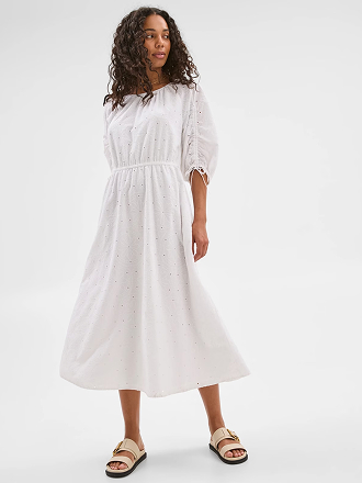 Broderie midi dress